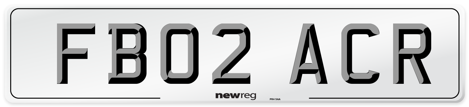 FB02 ACR Number Plate from New Reg